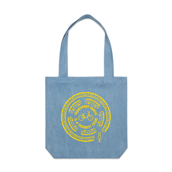 Transport Choice is a Feminist Issue: Denim tote Thumbnail