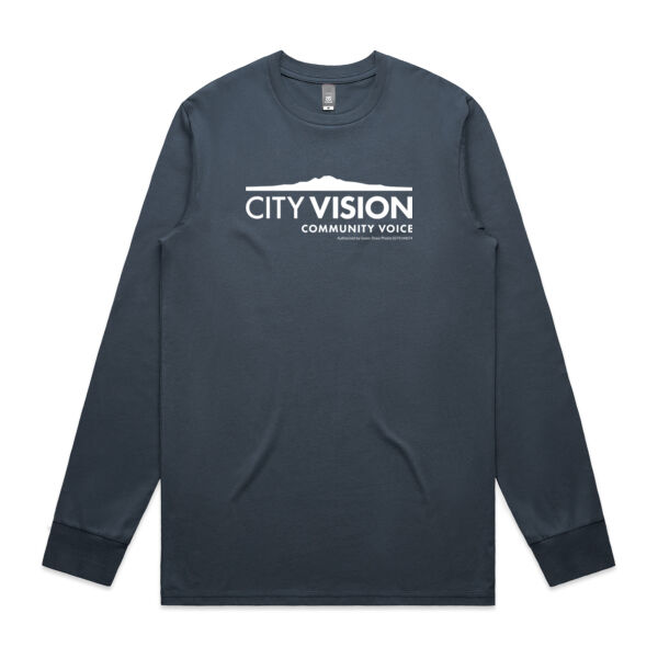 City Vision – white logo: Long sleeve (mens) Thumbnail